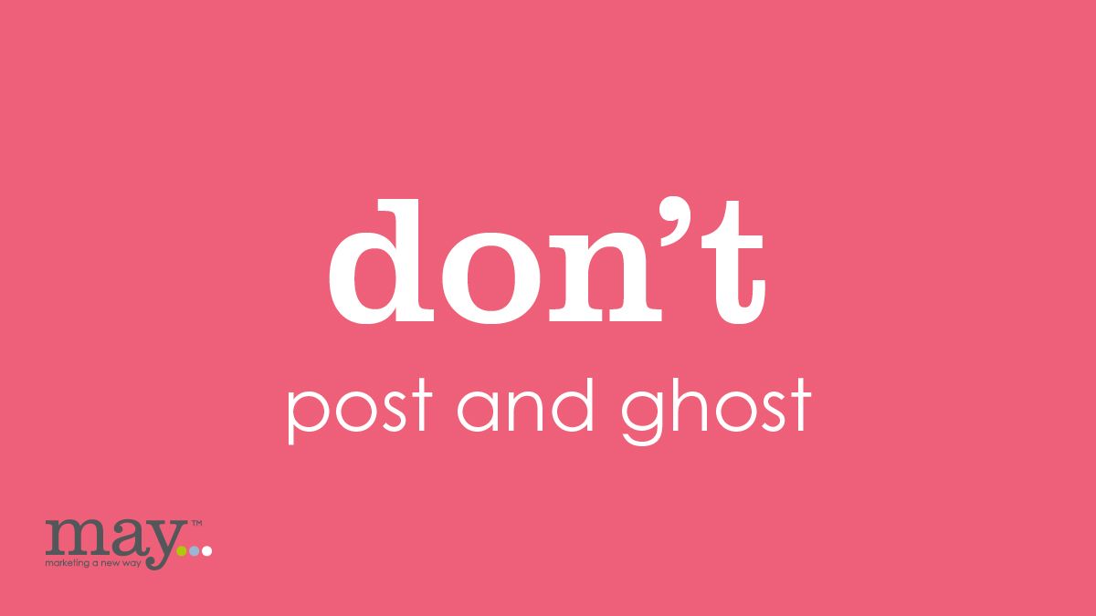 copy reads "don't post and ghost" on a pink background